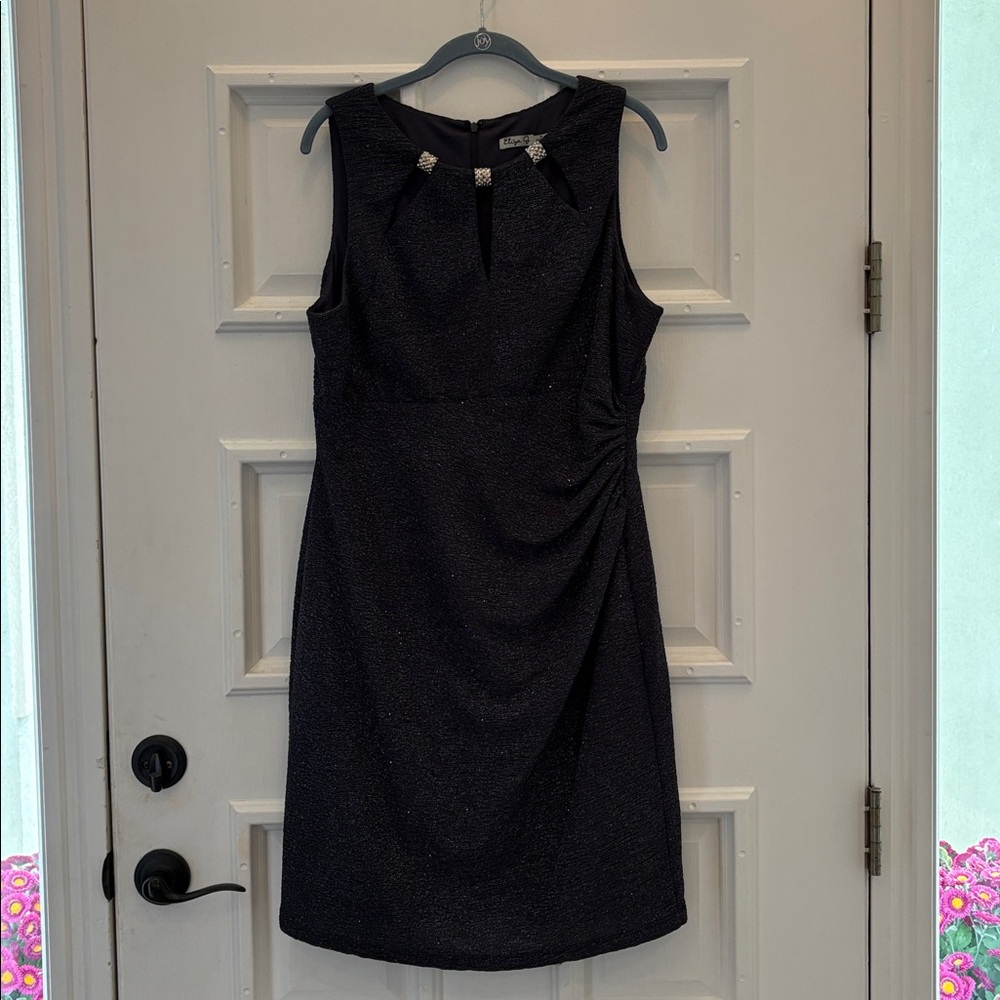 Elegant Midnight Gray/Navy with Sparkles Sleeveless Dress